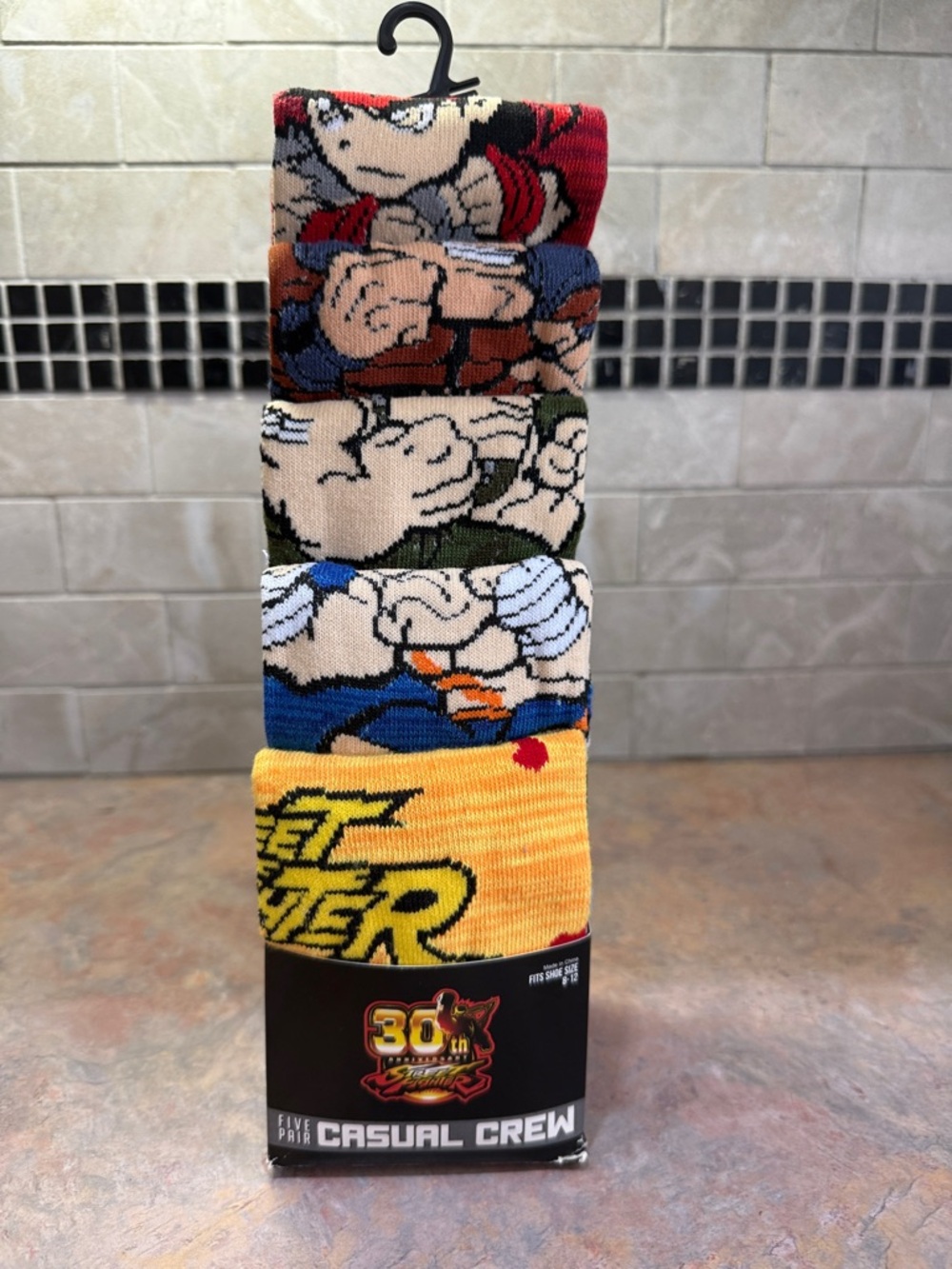 Street Fighter 30th Anniversary Men's Casual Crew Socks - Multicolor